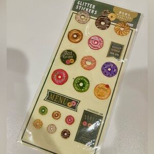 Colorful Glitter Donut Stickers